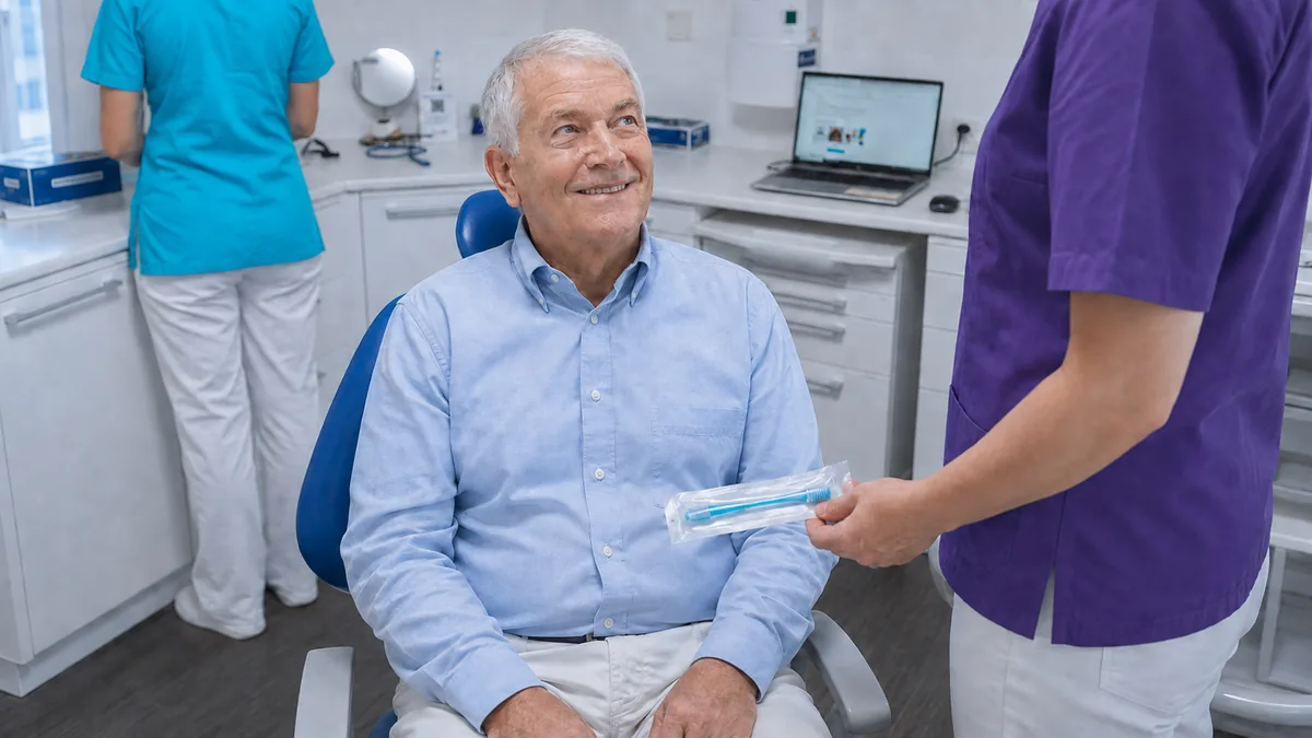 Paziente e professionista durante una consulenza di igiene orale nello studio SD